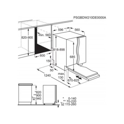 Aeg fsk77708p Serie 7000 glasscare lavastoviglie incasso scomparsa totale 60 cm