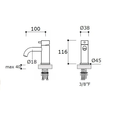 Mina 8251 Ivi rubinetto miscelatore lavabo