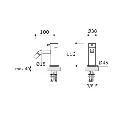 Mina 8253 Ivi rubinetto miscelatore bidet