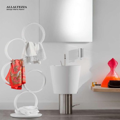 Rapsel Allaltezza lavabo bagno da terra Velvet bianco