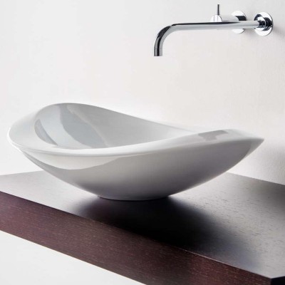 Rapsel Nido lavabo da appoggio 62.5 cm ceramica bianca