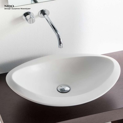Rapsel Nido lavabo da appoggio 62.5 cm ceramica bianca