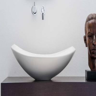 Rapsel Nido lavabo da appoggio 62.5 cm ceramica bianca