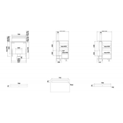 Falmec leve Invisible cappa da piano downdraft vetro nero - pannello personalizzabile