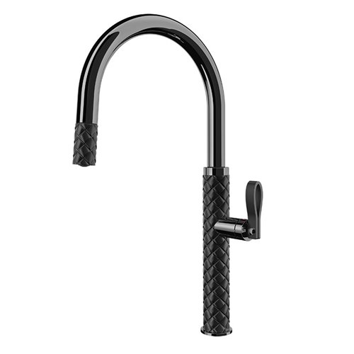 Gessi Pelle 60914 439 miscelatore cucina con doccino estraibile - nero metal