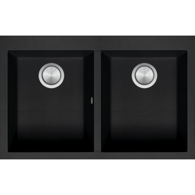 Barazza 1lso82n soul lavello 2 vasche granite 79.5 cm nero